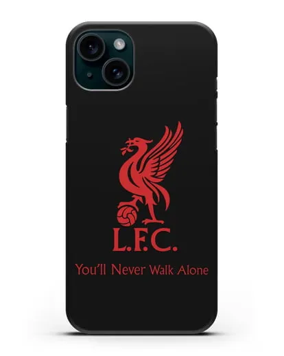 Чехол ФК Ливерпуль с птицей Liver и инициалами L.F.C. силиконовый для iPhone 15 Plus
