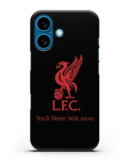 Чехол ФК Ливерпуль с птицей Liver и инициалами L.F.C. силиконовый для iPhone 16