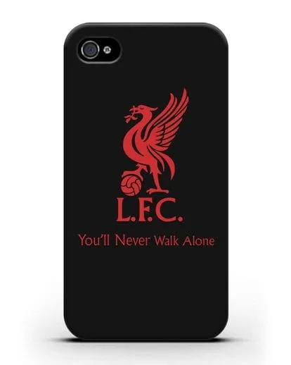 Чехол ФК Ливерпуль с птицей Liver и инициалами L.F.C. силиконовый для iPhone 4/4s