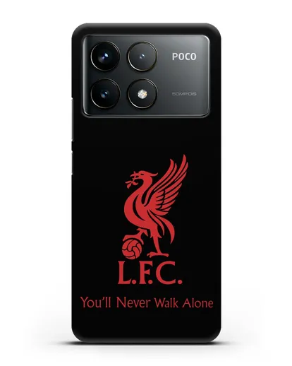 Чехол ФК Ливерпуль с птицей Liver и инициалами L.F.C. силиконовый для Xiaomi Poco F6 Pro