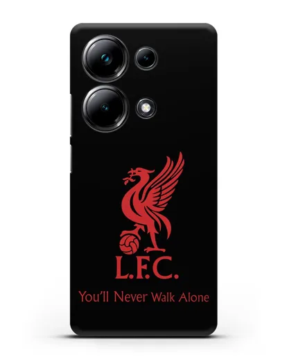 Чехол ФК Ливерпуль с птицей Liver и инициалами L.F.C. силиконовый для Xiaomi Poco M6 Pro