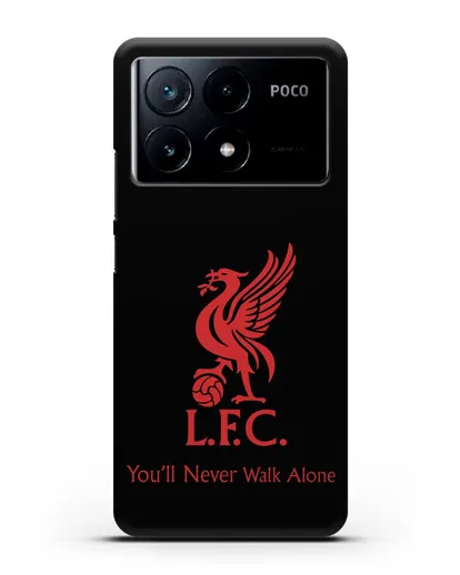 Чехол ФК Ливерпуль с птицей Liver и инициалами L.F.C. силиконовый для Xiaomi Poco X6 Pro