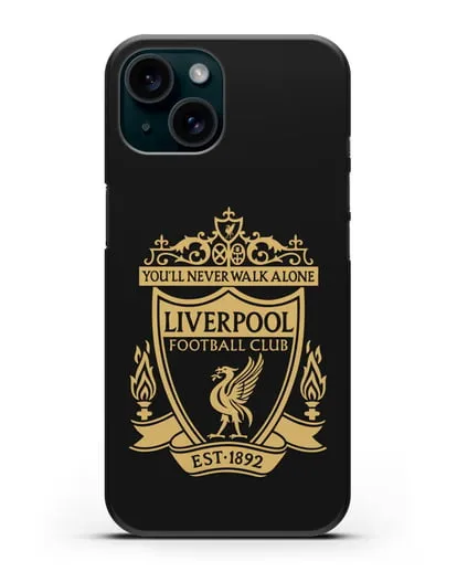 Чехол с эмблемой Liverpool и надписью You'll never walk alone силиконовый для iPhone 15