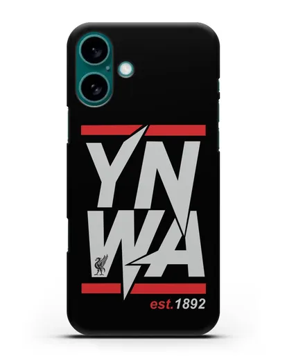 Чехол Ливерпуль с надписью YNWA 1892 силиконовый для iPhone 16 Plus