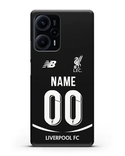 Именной чехол Ливерпуль с фамилией и номером (сезон 2018-2019) черная форма силиконовый для Xiaomi Poco F5