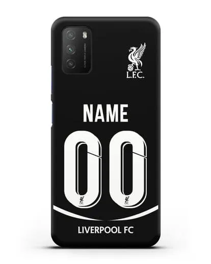 Именной чехол Ливерпуль с фамилией и номером (сезон 2018-2019) черная форма силиконовый для Xiaomi Poco M3