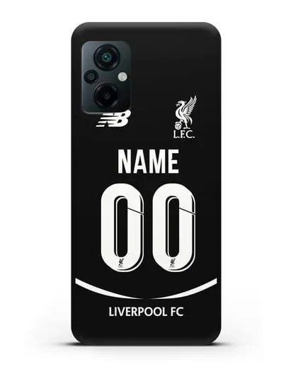 Именной чехол Ливерпуль с фамилией и номером (сезон 2018-2019) черная форма силиконовый для Xiaomi Poco M5