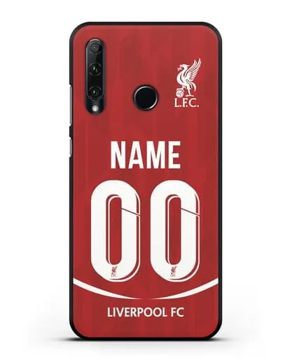 Именной чехол Ливерпуль с фамилией и номером (сезон 2018-2019) красная форма силиконовый для Honor 20e