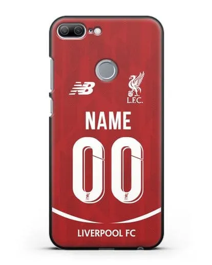 Именной чехол Ливерпуль с фамилией и номером (сезон 2018-2019) красная форма силиконовый для Honor 9 Lite
