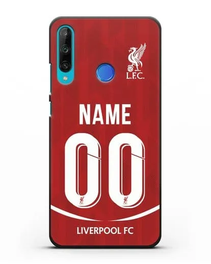 Именной чехол Ливерпуль с фамилией и номером (сезон 2018-2019) красная форма силиконовый для Honor 9C