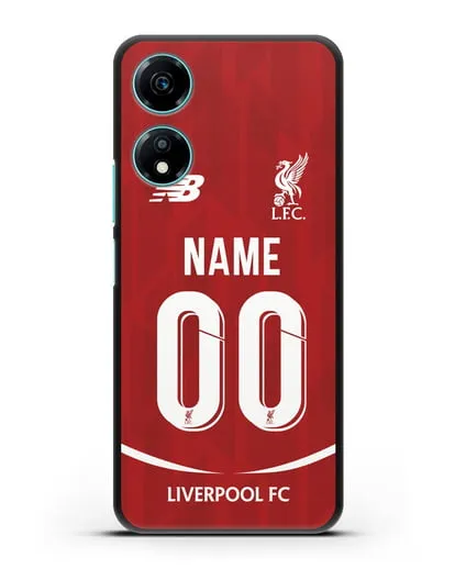 Именной чехол Ливерпуль с фамилией и номером (сезон 2018-2019) красная форма силиконовый для Honor X5 Plus