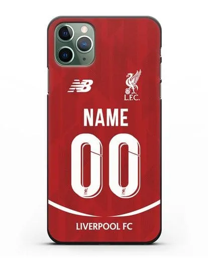 Именной чехол Ливерпуль с фамилией и номером (сезон 2018-2019) красная форма силиконовый для iPhone 11 Pro Max