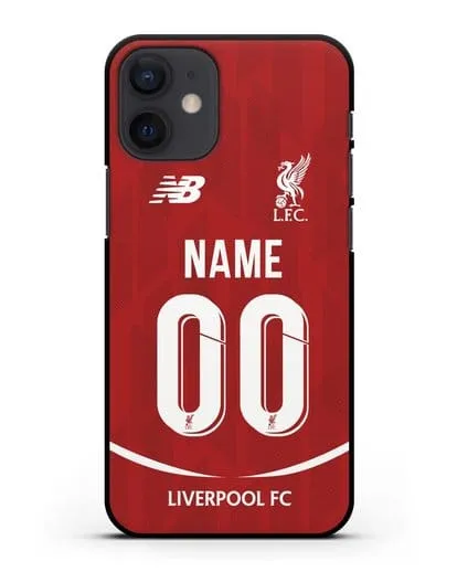 Именной чехол Ливерпуль с фамилией и номером (сезон 2018-2019) красная форма силиконовый для iPhone 12 mini