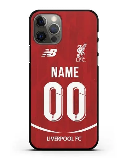 Именной чехол Ливерпуль с фамилией и номером (сезон 2018-2019) красная форма силиконовый для iPhone 12 Pro