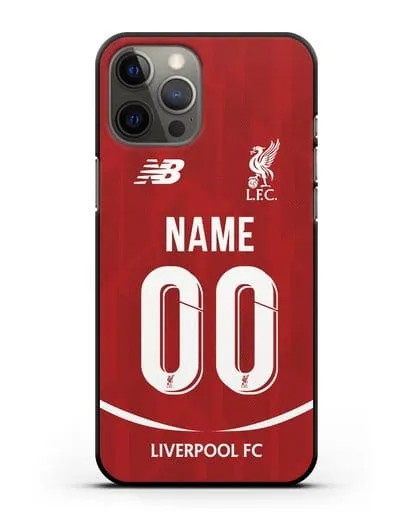 Именной чехол Ливерпуль с фамилией и номером (сезон 2018-2019) красная форма силиконовый для iPhone 12 Pro Max