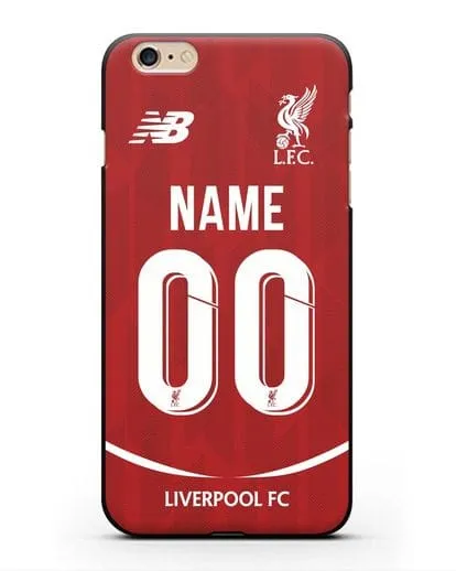 Именной чехол Ливерпуль с фамилией и номером (сезон 2018-2019) красная форма силиконовый для iPhone 6 Plus