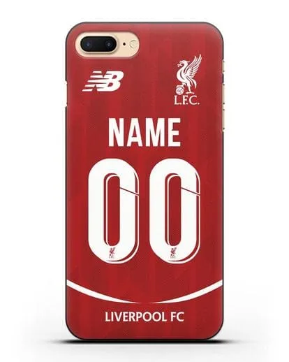 Именной чехол Ливерпуль с фамилией и номером (сезон 2018-2019) красная форма силиконовый для iPhone 7 Plus