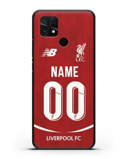 Именной чехол Ливерпуль с фамилией и номером (сезон 2018-2019) красная форма силиконовый для Xiaomi Poco C40