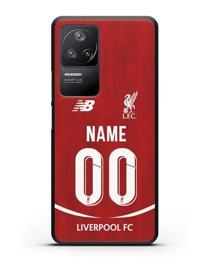 Именной чехол Ливерпуль с фамилией и номером (сезон 2018-2019) красная форма силиконовый для Xiaomi Poco F4