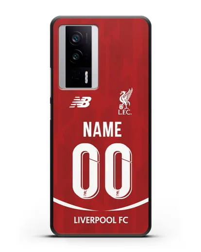Именной чехол Ливерпуль с фамилией и номером (сезон 2018-2019) красная форма силиконовый для Xiaomi Poco F5 Pro