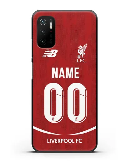 Именной чехол Ливерпуль с фамилией и номером (сезон 2018-2019) красная форма силиконовый для Xiaomi Poco M3 Pro
