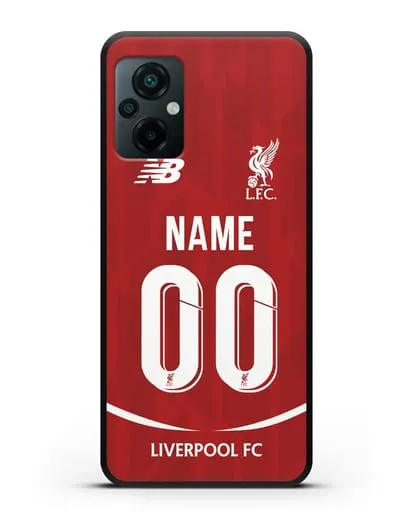 Именной чехол Ливерпуль с фамилией и номером (сезон 2018-2019) красная форма силиконовый для Xiaomi Poco M5