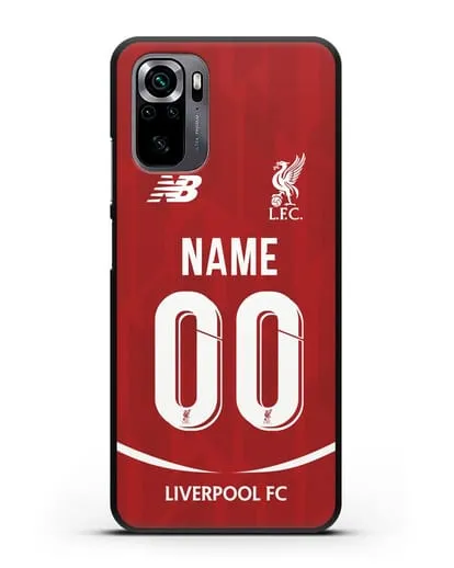 Именной чехол Ливерпуль с фамилией и номером (сезон 2018-2019) красная форма силиконовый для Xiaomi Poco M5s