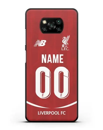 Именной чехол Ливерпуль с фамилией и номером (сезон 2018-2019) красная форма силиконовый для Xiaomi Poco X3