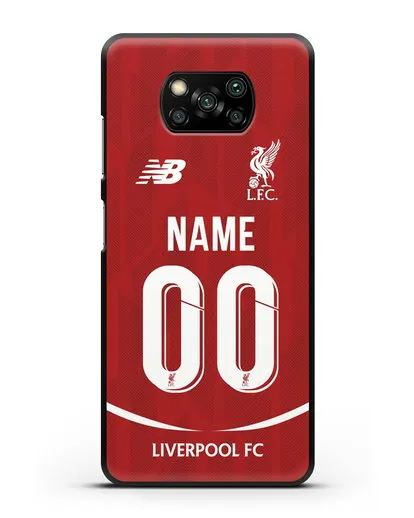 Именной чехол Ливерпуль с фамилией и номером (сезон 2018-2019) красная форма силиконовый для Xiaomi Poco X3 Pro
