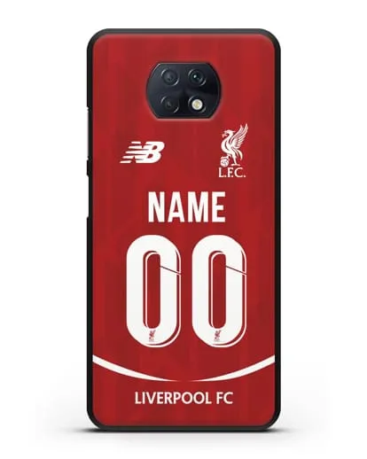 Именной чехол Ливерпуль с фамилией и номером (сезон 2018-2019) красная форма силиконовый для Xiaomi Redmi Note 9T