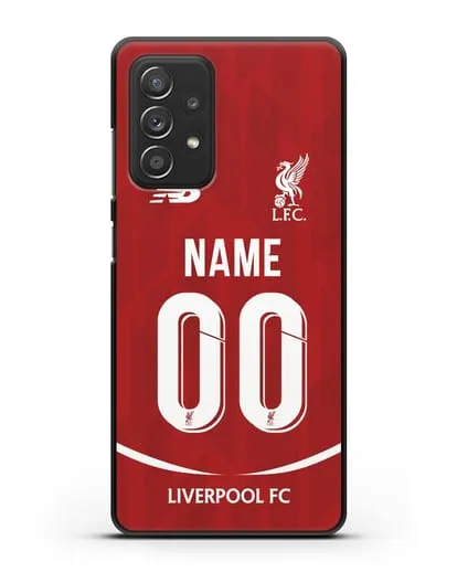 Именной чехол Ливерпуль с фамилией и номером (сезон 2018-2019) красная форма силиконовый для Samsung Galaxy A53