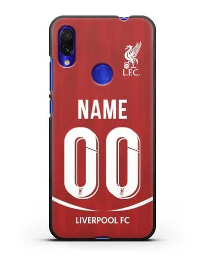 Именной чехол Ливерпуль с фамилией и номером (сезон 2018-2019) красная форма силиконовый для Xiaomi Redmi Note 7