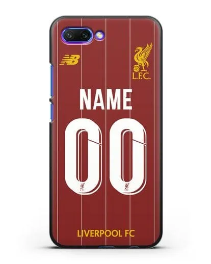 Именной чехол Ливерпуль с фамилией и номером (сезон 2019-2020) красная форма силиконовый для Honor 10