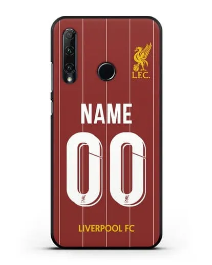 Именной чехол Ливерпуль с фамилией и номером (сезон 2019-2020) красная форма силиконовый для Honor 20e