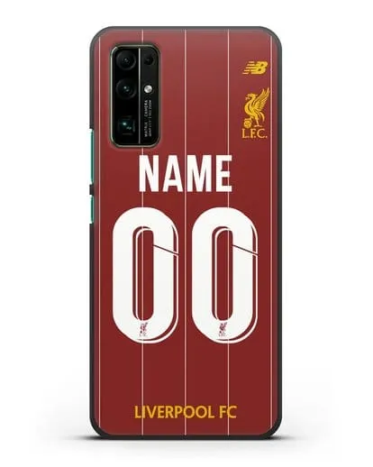 Именной чехол Ливерпуль с фамилией и номером (сезон 2019-2020) красная форма силиконовый для Honor 30