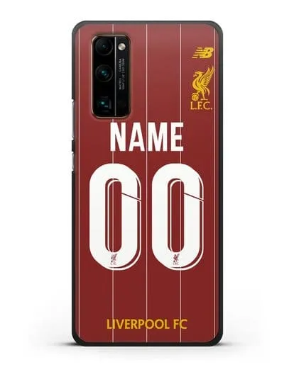 Именной чехол Ливерпуль с фамилией и номером (сезон 2019-2020) красная форма силиконовый для Honor 30 Pro Plus