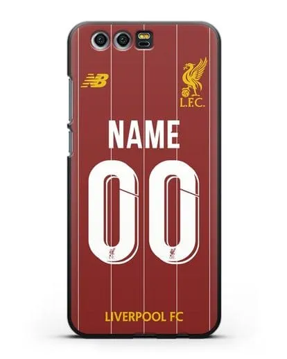 Именной чехол Ливерпуль с фамилией и номером (сезон 2019-2020) красная форма силиконовый для Honor 9