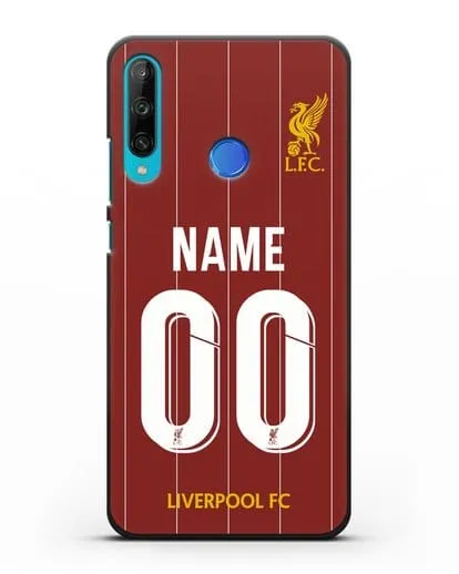 Именной чехол Ливерпуль с фамилией и номером (сезон 2019-2020) красная форма силиконовый для Honor 9C
