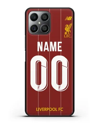 Именной чехол Ливерпуль с фамилией и номером (сезон 2019-2020) красная форма силиконовый для Honor X8