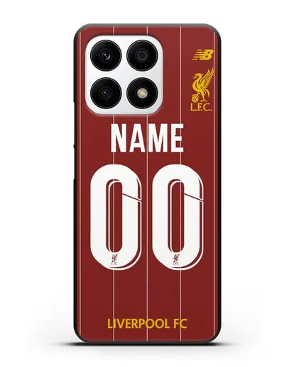 Именной чехол Ливерпуль с фамилией и номером (сезон 2019-2020) красная форма силиконовый для Honor X8a