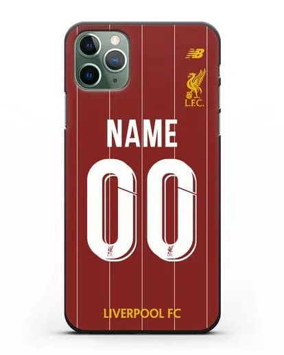 Именной чехол Ливерпуль с фамилией и номером (сезон 2019-2020) красная форма силиконовый для iPhone 11 Pro