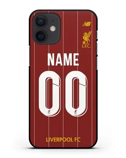 Именной чехол Ливерпуль с фамилией и номером (сезон 2019-2020) красная форма силиконовый для iPhone 12 mini