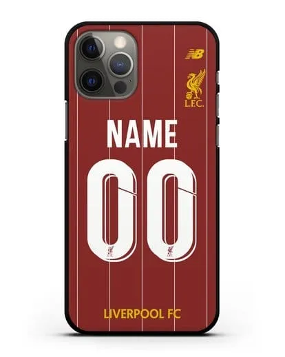 Именной чехол Ливерпуль с фамилией и номером (сезон 2019-2020) красная форма силиконовый для iPhone 12 Pro
