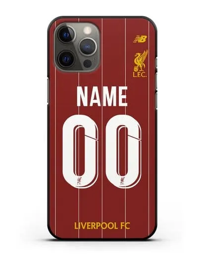 Именной чехол Ливерпуль с фамилией и номером (сезон 2019-2020) красная форма силиконовый для iPhone 12 Pro Max