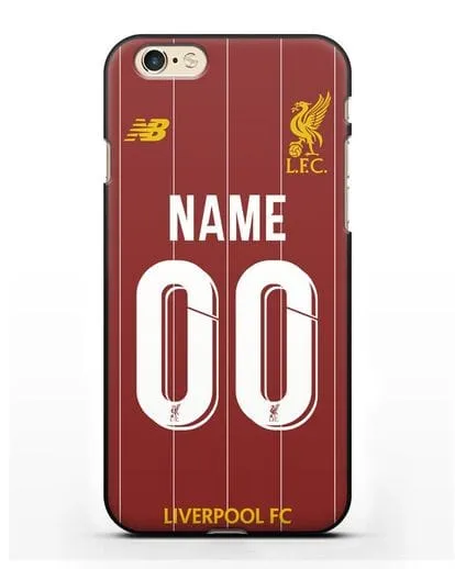 Именной чехол Ливерпуль с фамилией и номером (сезон 2019-2020) красная форма силиконовый для iPhone 6