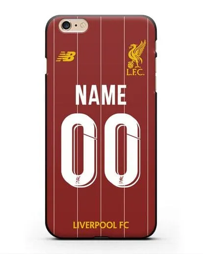 Именной чехол Ливерпуль с фамилией и номером (сезон 2019-2020) красная форма силиконовый для iPhone 6 Plus