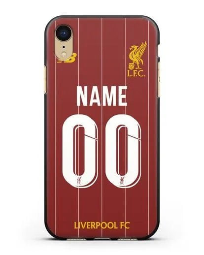 Именной чехол Ливерпуль с фамилией и номером (сезон 2019-2020) красная форма силиконовый для iPhone XR