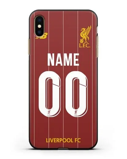 Именной чехол Ливерпуль с фамилией и номером (сезон 2019-2020) красная форма силиконовый для iPhone XS Max