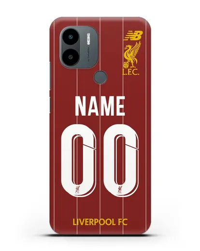 Именной чехол Ливерпуль с фамилией и номером (сезон 2019-2020) красная форма силиконовый для Xiaomi Poco C51