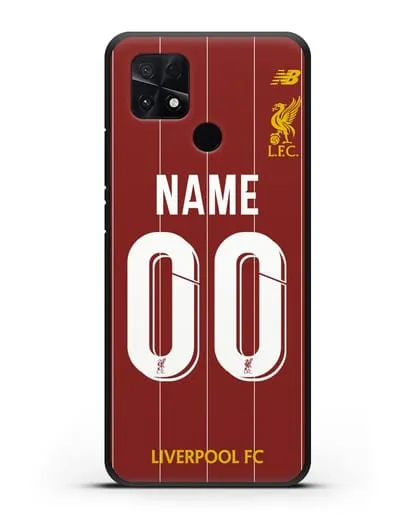 Именной чехол Ливерпуль с фамилией и номером (сезон 2019-2020) красная форма силиконовый для Xiaomi Poco C40